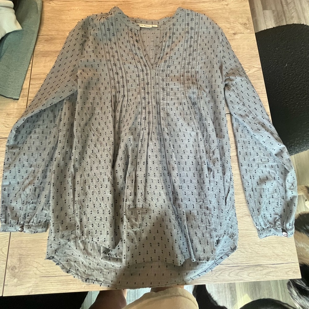 Roller Rabbit Light Blue Patterned Tunic Size Med… - image 1